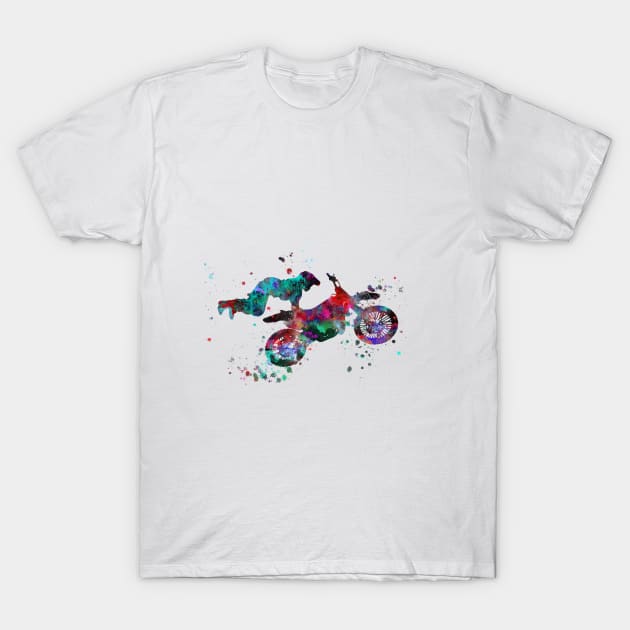 Motocross dirt bike T-Shirt by RosaliArt